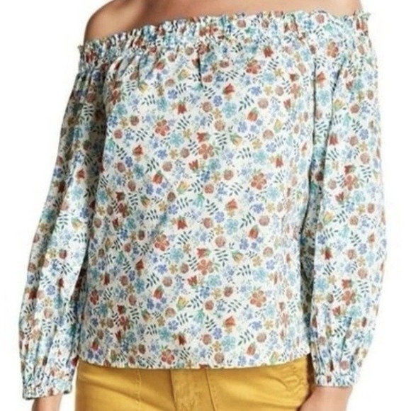 J.CREW Tops - J.Crew Size 14 Liberty London Edenham Floral Off The Shoulder Puff Sleeve Blouse